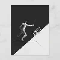 Black and White Fencing Postcard