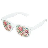 Whimsical Rose Pattern Retro Sunglasses