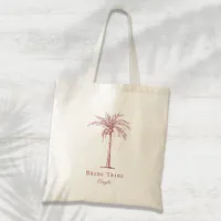Bride Tribe Rose Gold Tropical Palm Tree Custom Tote Bag