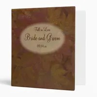 Fall Colored Maple Leaves Wedding 3 Ring Binder