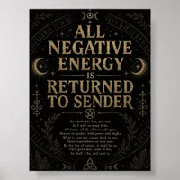 Negative Energy is Returned to Sender Pagan Spell Poster