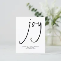 Budget Joy Elegant Script Black White Holiday