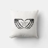 Til Death Skeleton Heart Hands Gothic Mood Throw Pillow