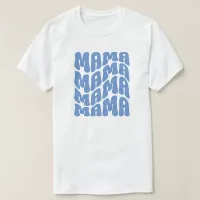 Blue Retro Groovy Cute Mama Mothers Day Mom  Tri-Blend Shirt