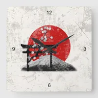 Flag and Symbols of Japan ID153 Square Wall Clock