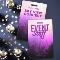 Purple Event Staff Badge for Concert or Festival