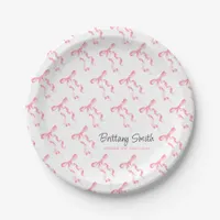 Pink Bow  Paper Plates