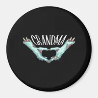 Grandma Zombie Hand Heart Halloween Costume Family Magnet