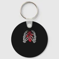 Skeleton Hands Holding Heart Halloween Costume  Keychain