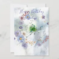 Wreath Floral and whimsy birthday invitation