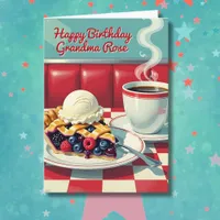 Retro Pie and Coffee | Grandma's Birthday Card