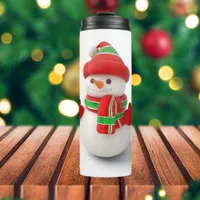 Thermal Tumbler with 3D Christmas Snowman