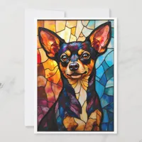 Stained Glass Style Dog Rescue Organization Thank You Card
