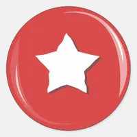 Large Distressed White Star Red Classic Round Sticker