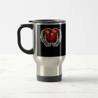 Skeleton Hands Hearts Cute Halloween Retro Travel Mug