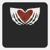 Skeletal Heart  Square Sticker