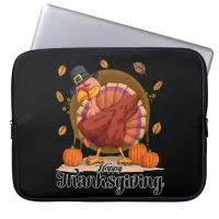 Happy Thanksgiving Typography Coffee Mug Laptop Sleeve