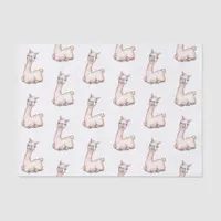 Watercolor Llama themed Baby Shower Tissue Paper