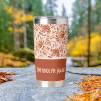 Abstract Floral Watercolor Pattern Autumn Colors Insulated Tumbler