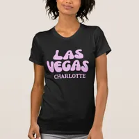 Pink Las Vegas Retro Girls Trip Name T-Shirt