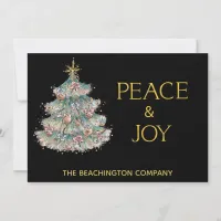 *~* Simple PEACE JOY Corporate Christmas Tree Card