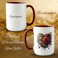 Steampunk Heart and Roses | Bridesmaid Mug