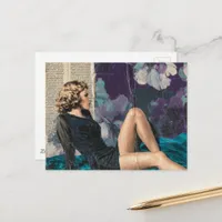 Ai generated Sexy Lady from 1969  Collage  Postcard