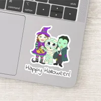 Happy Halloween, Mummy, Vampire and Witch Kids Sticker