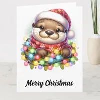 Adorable Christmas Otter