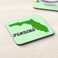 Florida State Map and Text Coaster