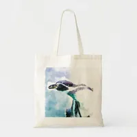 Cute Penguin Black and White Watercolor Kids Tote Bag