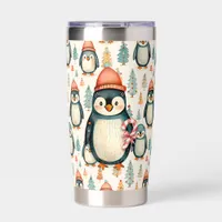  Vintage Penguin with Candy Canes Christmas Insulated Tumbler