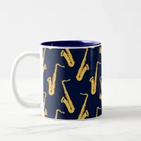 Saxophone Player Saxophonist  Two-Tone Coffee Mug