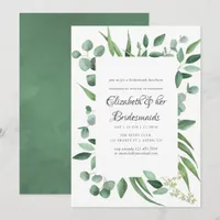 Eucalyptus Greenery Wedding Bridesmaids Luncheon Invitation