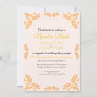 Talavera Yellow Floral Minimalist Spanish Wedding Invitation