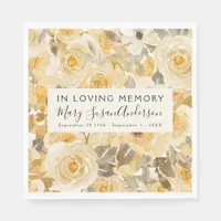 In Loving Memory Floral Funeral Memorial Wake Napkins