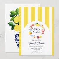Italian Coastal Gen Z Yellow Bridal Shower Invitation