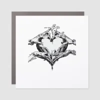 Protecting A Heart Skeleton Hand Heart Classic Car Magnet