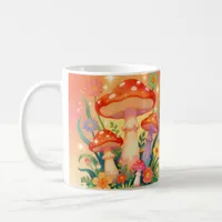 Cottage Core Mushrooms and Flowers Personalized Coffee Mug
