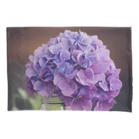 Pretty Purple Hydrangea in Mason Jar Photograph Pillow Case