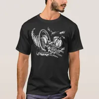Classic Wicker Cornucopia Black White Illustration T-Shirt