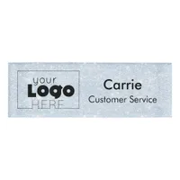 Custom Logo Light Blue Glitter Employee Name Tag