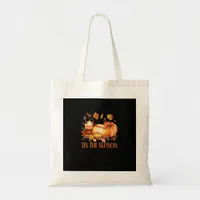 Tis The Season Pumpkin Leaf Latte Fall Softball Tote Bag