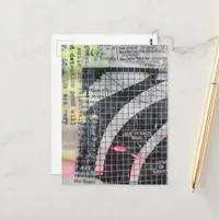 Abstract mixed media collage  postcard