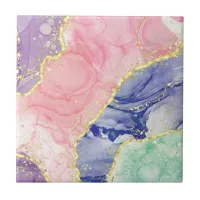 Glitter Gold Marble Pastel Colors Ceramic Tile