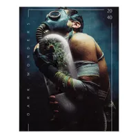 A futuristic plant oxygen mask dark wonders poster