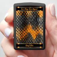 Beautifully patterned snakeskin in warm colors zippo lighter