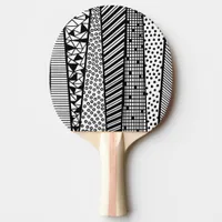 Black and white - modern pattern ping pong paddle