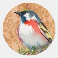 Vintage Bird Classic Round Sticker