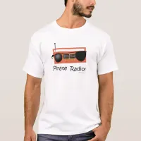 Pirate Radio Funny Cartoon Slogan Design T-Shirt